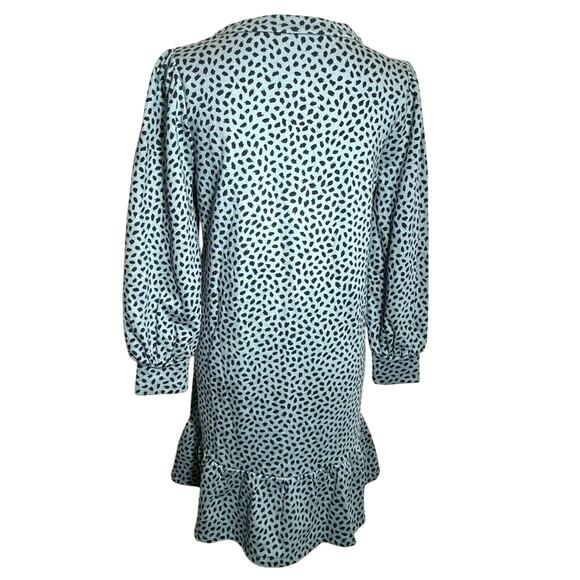 ANN TAYLOR NWT Small Petite Blue Peplum Sweatshirt Dress Animal Print Western‎ - Picture 3 of 8